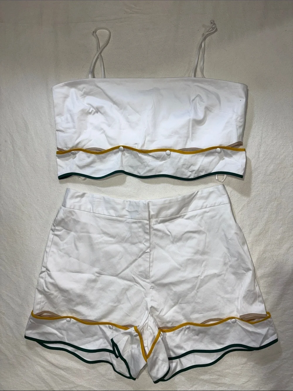 Antonio Melani x The Nat Note Scalloped Top & Shorts Set - Size 14